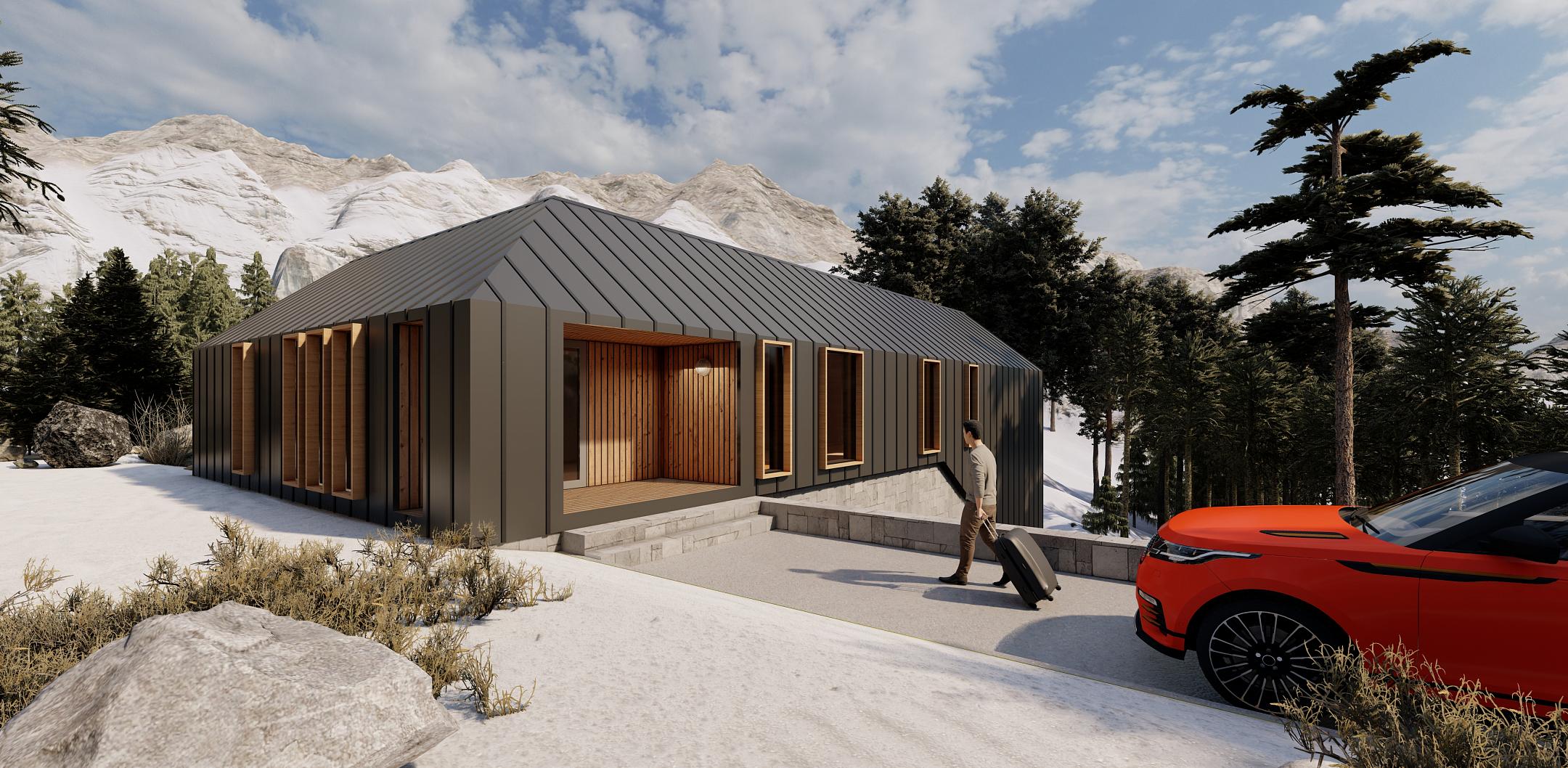 дизайн дома амбарного типа